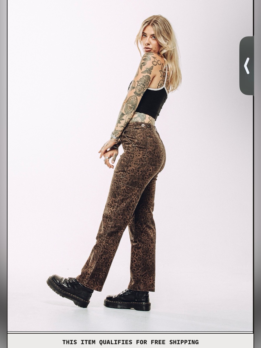 P&Co ALBION CARPENTER PANT - LEOPARD PRINT